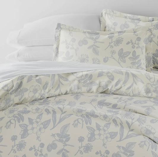 Garden Pattern 3 Piece Duvet Cover Set