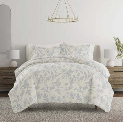 Garden Pattern 3 Piece Duvet Cover Set