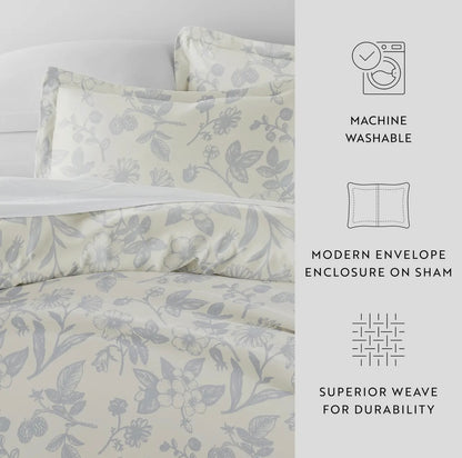 Garden Pattern 3 Piece Duvet Cover Set