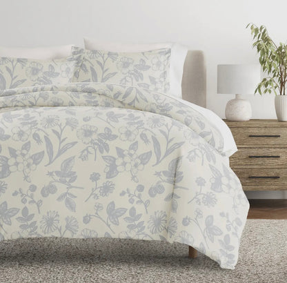 Garden Pattern 3 Piece Duvet Cover Set